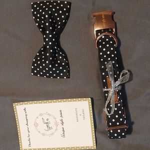 Medium Polka Dot Bow Tie Dog Collar